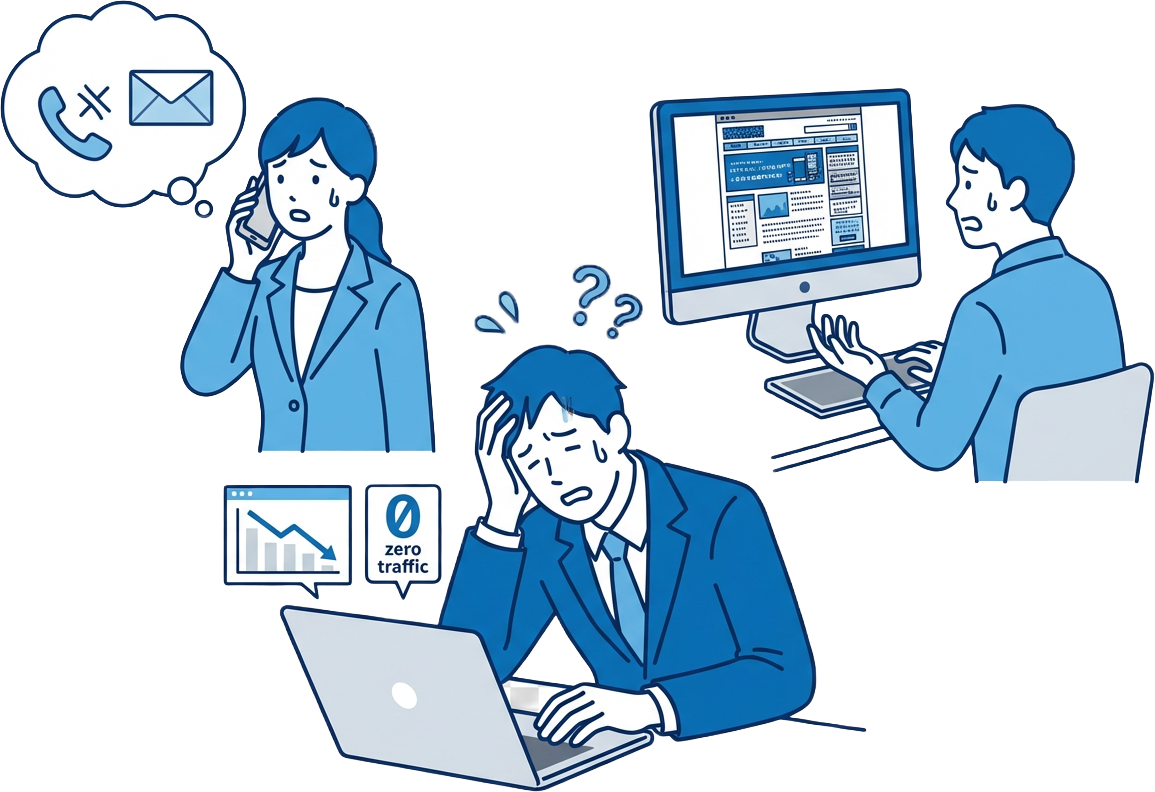 ホームページの課題に困っている人々